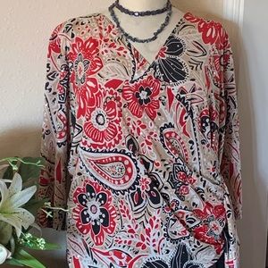 Dress Barn Wrap around top that gathers to side